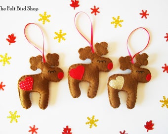 Brown reindeers - Christmas reindeers - Christmas ornaments - Hanging ornaments - Christmas tree decor  - Reindeer ornaments