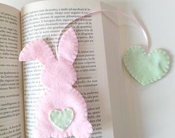 Bunny bookmark - Felt bookmark - Handmade bookmark - Bookworm gift - Cute bookmark - Pastel bookmark - Cute stationery - Gift for reader