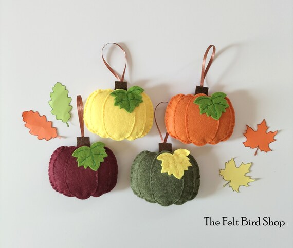 Zucche autunnali - Addobbi di feltro - Zucche di pannolenci - Zucche di halloween - Zucche ornamentali - Addobbi autunnali