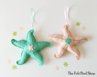 Felt Starfish - Sea felt creatures - Sea nursery decor - Summer felt ornaments - Under the sea - Ocean life - Beach house decor