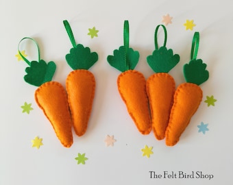 Carrots - Felt carrots - Easter decor - Easter felt carrots - Spring carrots decor - Easter felt ornaments - Carrots and Bunnies - Set of 5