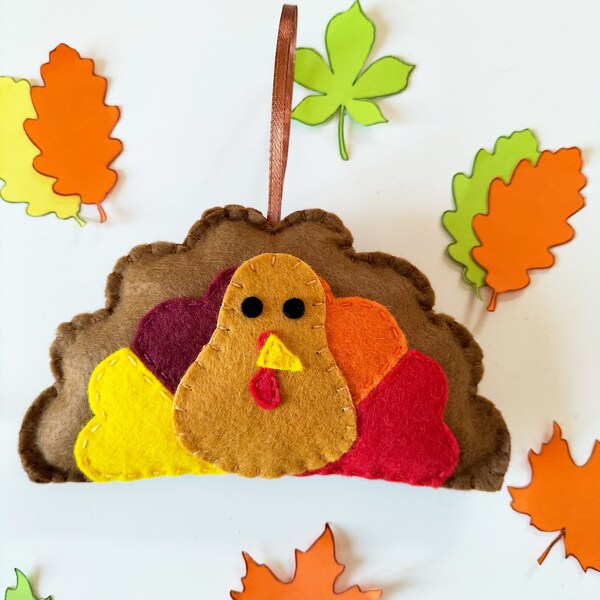 Turkey - Thanksgiving turkey - Autumn decor - Fall felt ornaments - Harvest holiday - Christmas decor