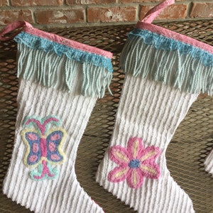Vintage Chenille Christmas Stockings