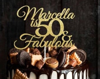 50 and Fabulous Cake Topper, 50th Cake Topper, 50 Cake Topper, 50th Birthday Cake Topper, 50th Topper, 50 and Fabulous Decor, 50th Birthday