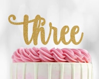 Three Cake Topper Third Birthday Cake Topper 3rd Birthday Decor Three Birthday Cake Topper Three Birthday Cake Decor 3rd Birthday Cake Sign