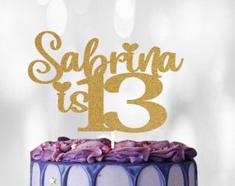 13th Birthday Cake Topper,  Custom 13th Birthday Cake Topper, 13th Cake Topper, 13th Birthday Topper, Personalized 13th Birthday Cake Topper
