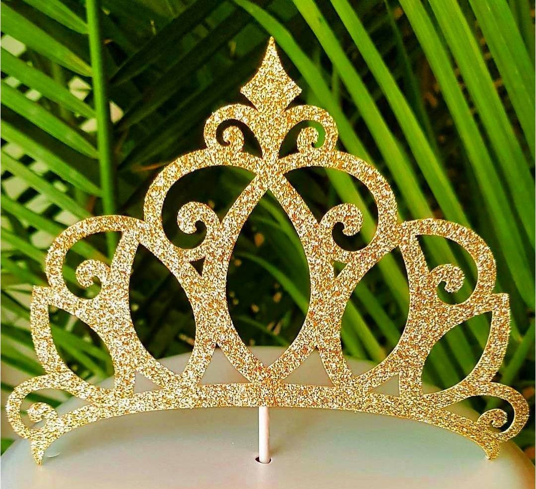 Princess Crown Cake Topper Gold Glitter Crown Cake Topper Princess Baby