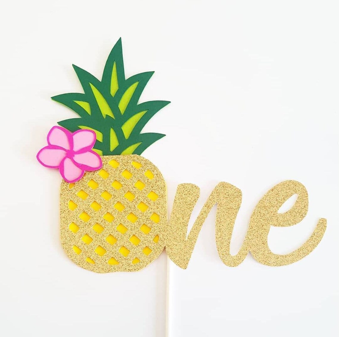 One Pineapple Cake Topper Tropical First Birthday Aloha Luau Etsy