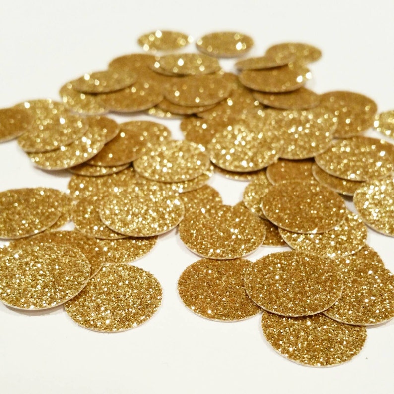 Gold Glitter Confetti Gold Glitter Circle Confetti Glitter Etsy