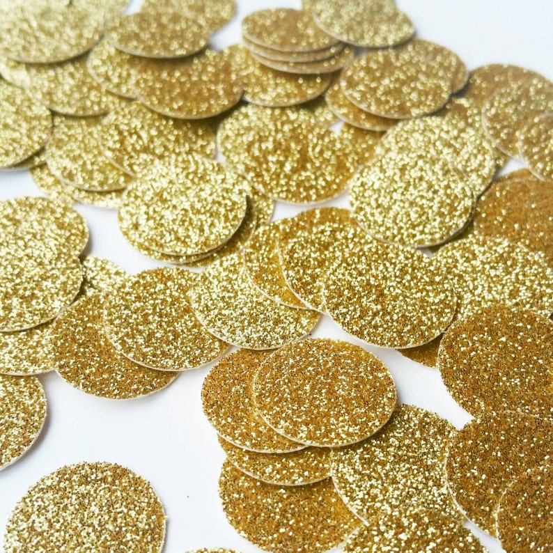 Gold Glitter Confetti Gold Glitter Circle Confetti Glitter Etsy