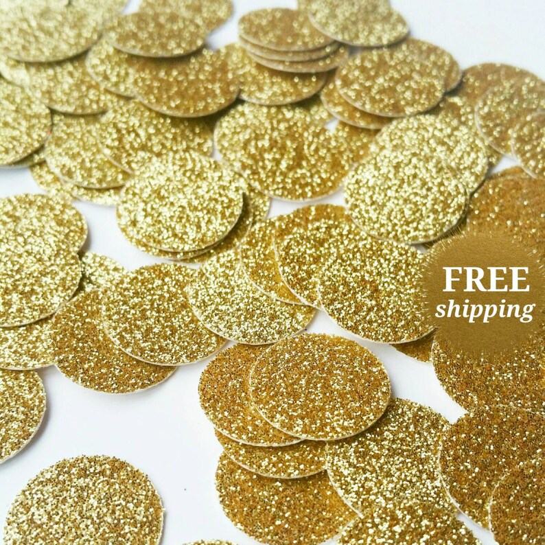 Gold Glitter Confetti Gold Glitter Circle Confetti Glitter Etsy