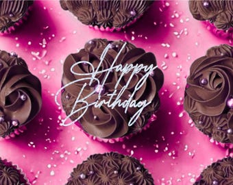 Personalized Glitter Cupcake Toppers, Custom Birthday Cake Charms