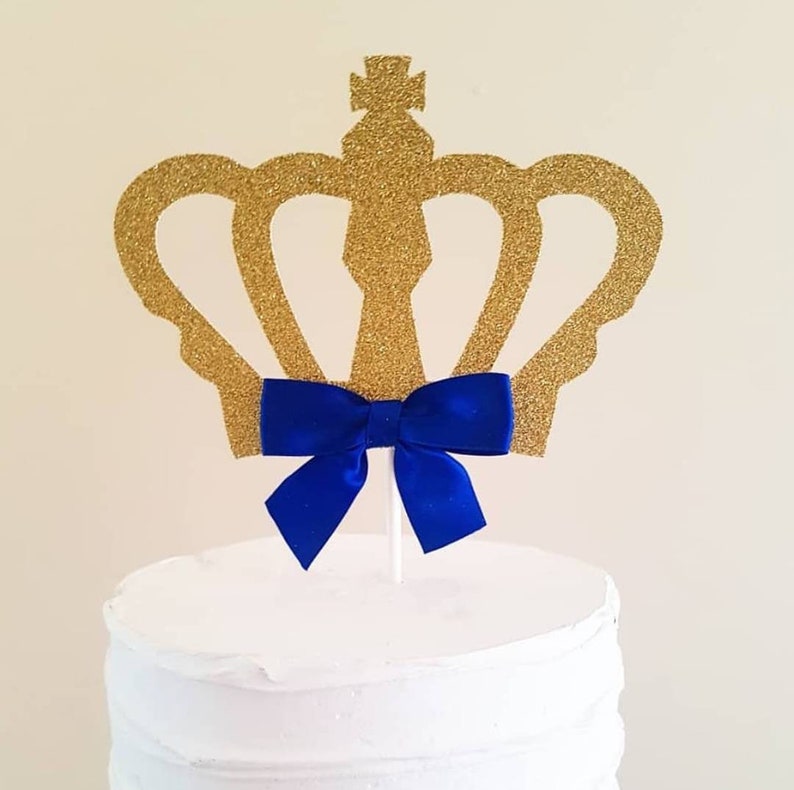 Prince Crown Cake Topper Gold Glitter Crown Cake Topper Prince Etsy