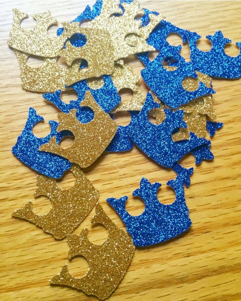 Royal Confetti Crown Confetti Gold Crown Confetti Royal Blue Etsy