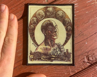 sew on patch - full color visionary art patches - cycles of our evolution flamgu