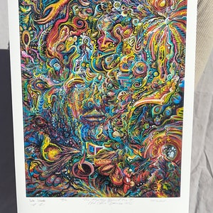 Mystery Behind the I Limited Edition Paper Print giclee collab with Luke Schroeder Psychedelic visionary art print trippy face