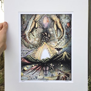 Limited Edition ~ Meraki ~ Archival Fine Art Collectable Giclee Print - Flamgu Visionary, Spiritual Psychedelic Trippy Art