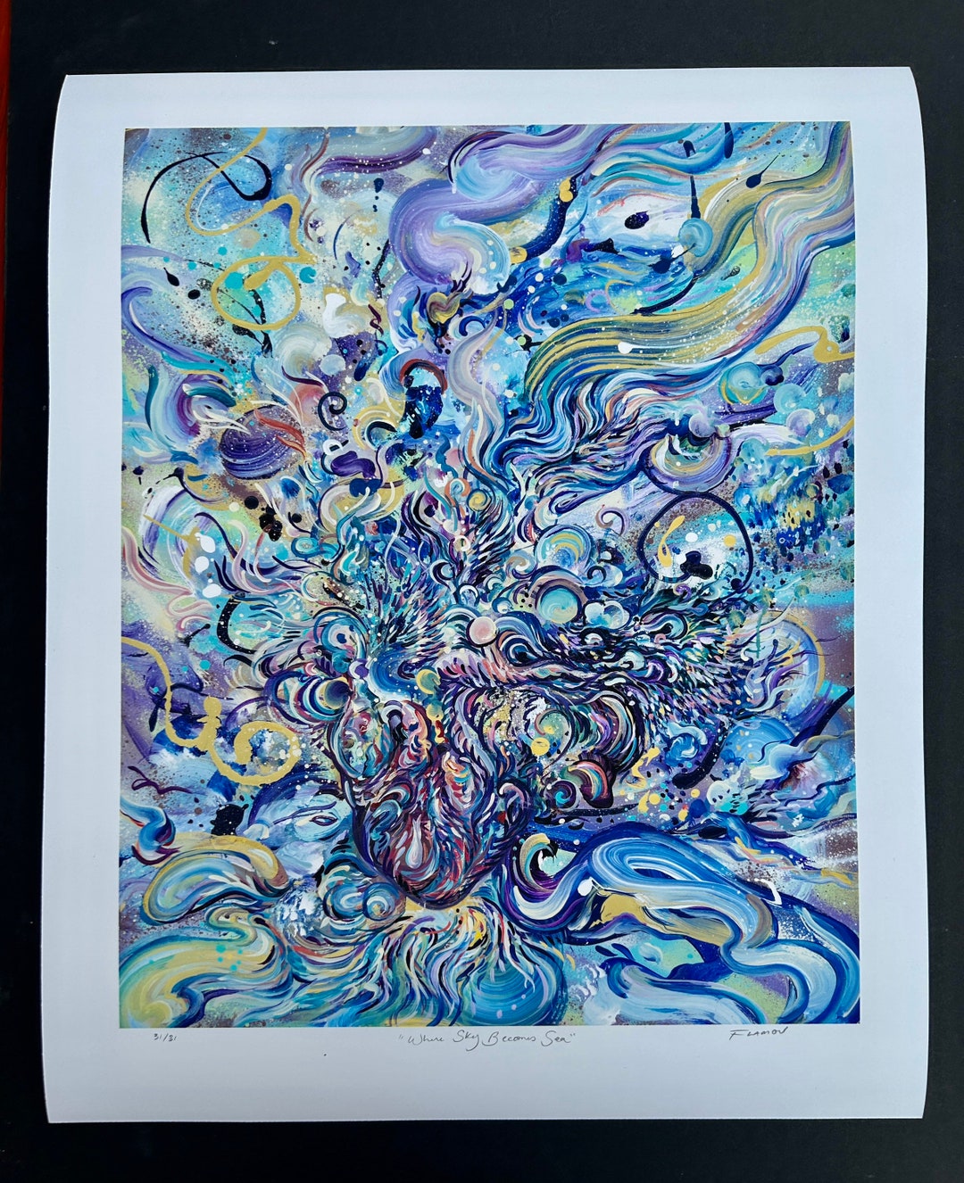 Where Sky Sea Limited Edition Paper Giclee Print Abstract