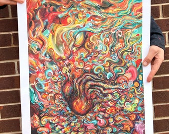 In Nature LARGE limited edition paper giclee - Flamgu abstract exploding heart