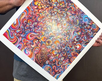 Bloom 20x20 inch limited edition paper giclees - psychedlic abstract dream birth art
