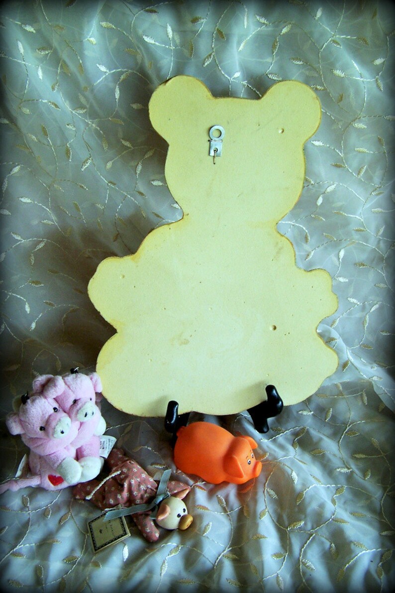 Vintage nursery room art Adorable patchwork bear wall art 1979 Etsy