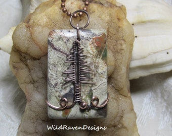 Pine Tree Bead or Drilled Cabochon Pendant Wire Weave Tutorial~ NEW Tutorial