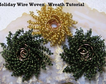 Holiday Wire Woven Wreath~ Brooch, Pendant, or Ornament Tutorial