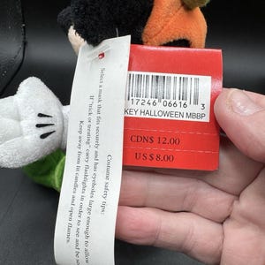 Figura de peluche de Mickey Mouse, Jack O'Lantern, calabaza de Halloween, DS1 de Disney Store imagen 4