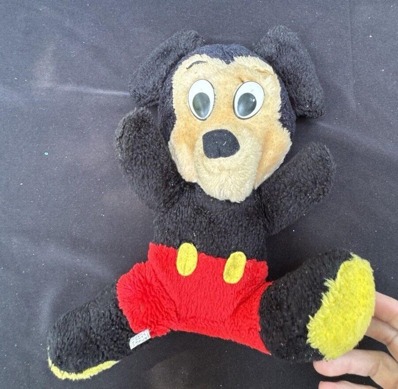 Vintage 1950’s Walt Disney Productions Mickey Mouse Plush Stuffed RARE image 2