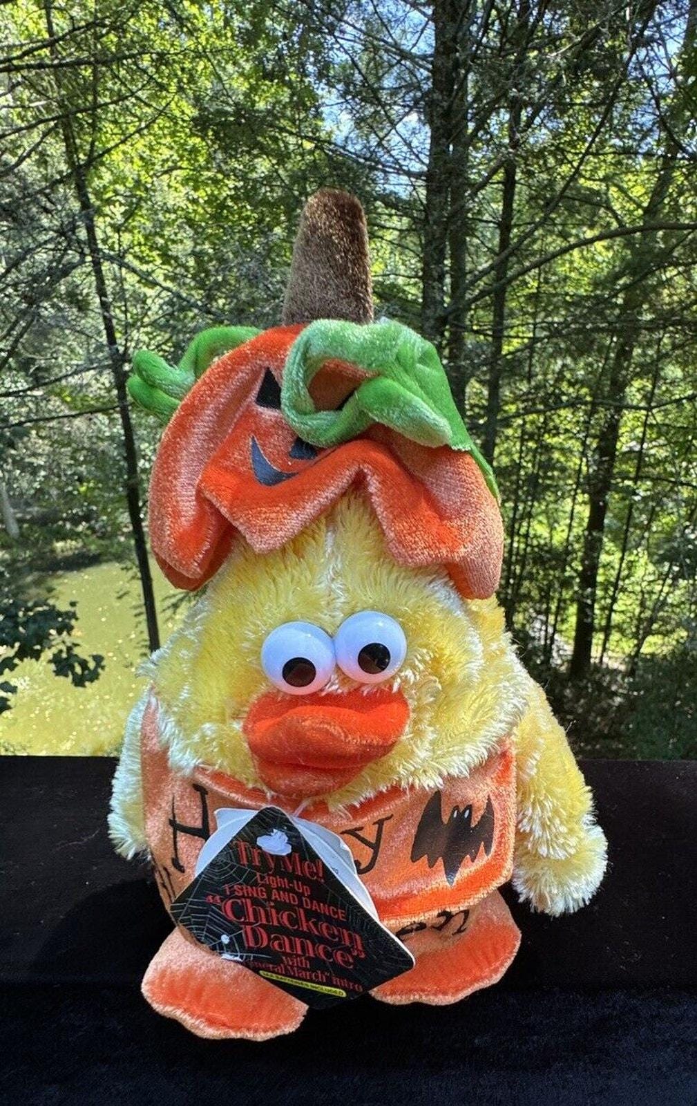 Rare Dan Dee Plush Halloween Chicken Dance Pumpkin Animated