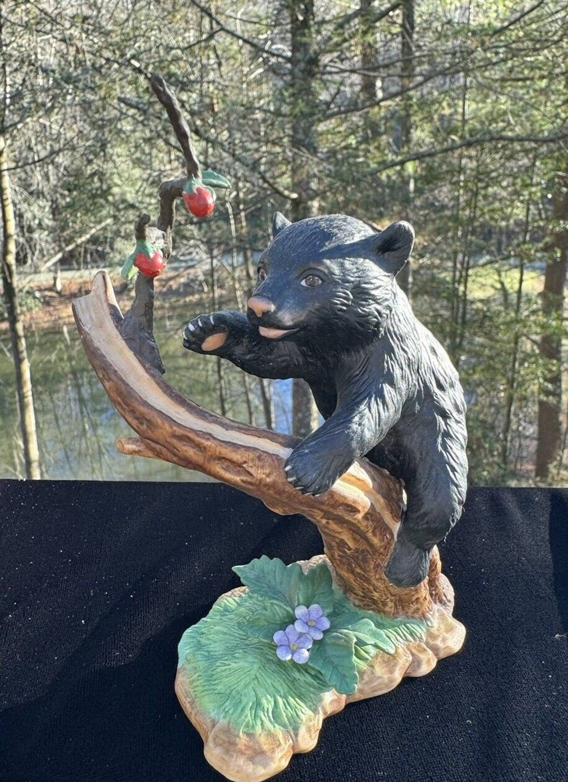 Lenox Playful Pursuit Black Bear Cub Figurine 1994 Woodland Animals Nice! -S87