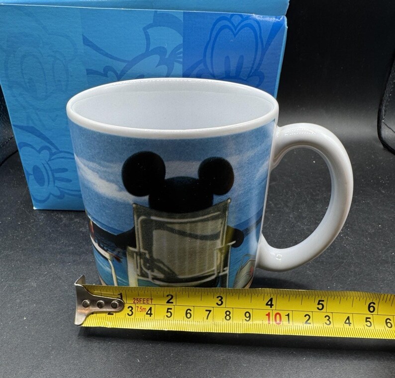 New 1990’s Disney Jumbo MICKEY MOUSE Coffee Mug Beach Vacation Ocean In Box! NWT image 9