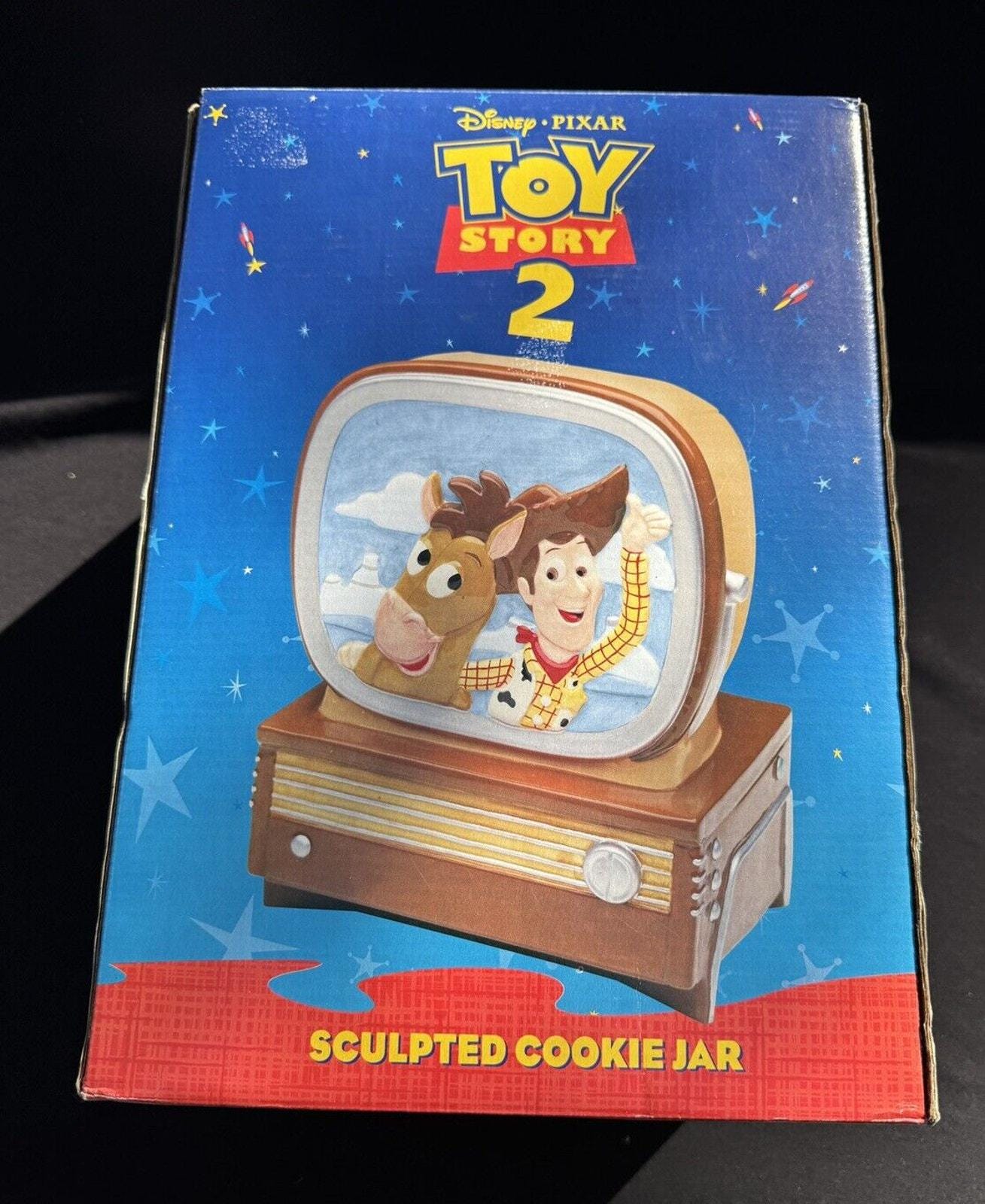 Brand New Disney Store Pixar Toy Story 2 Retro TV Cookie Jar Woody