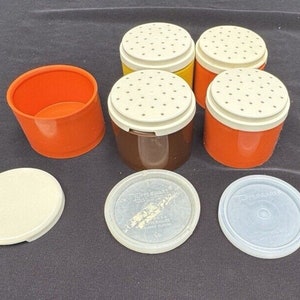 1970’s Tupperware Vintage Stacking Spice Tower Containers Set For Camping -A82