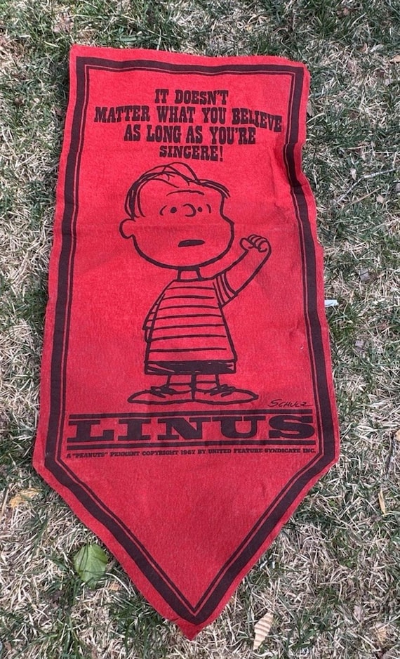 Vintage Peanuts Linus Snoopy It Doesn't Matter What You Believe