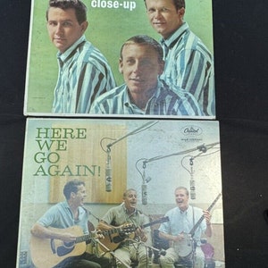 2 The Kingston Trio Albums - Here We Go Again & Close Up LP Records Nice!