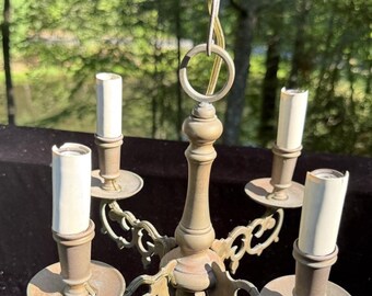 Lovely Late 19TH Antique French 4 Arm Bronze Chandelier Ceiling