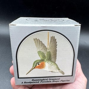 1986 Andrea by Sadek Hand-Painted Porcelain Hummingbird Ornament MIB -31D