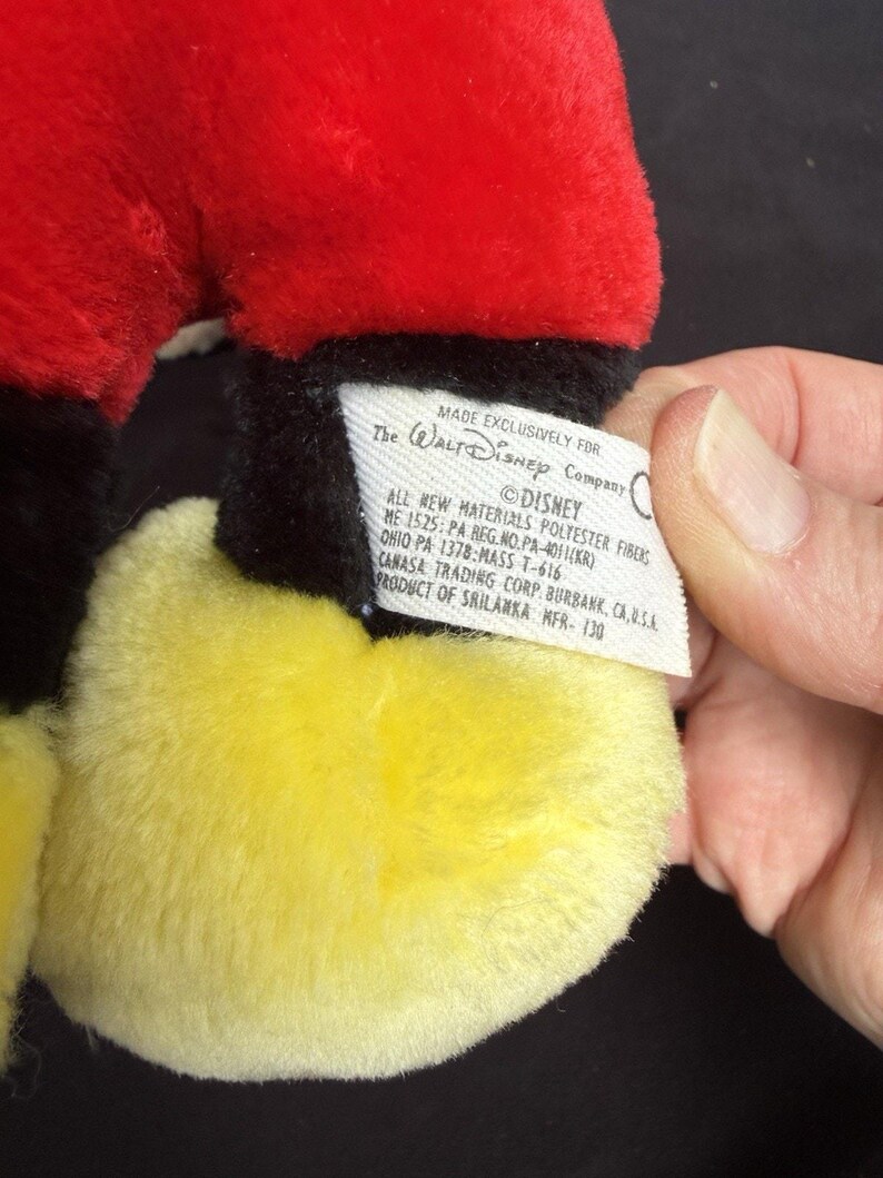 Peluche vintage Mickey Mouse en peluche poupée Walt Disney World Disneyland image 8