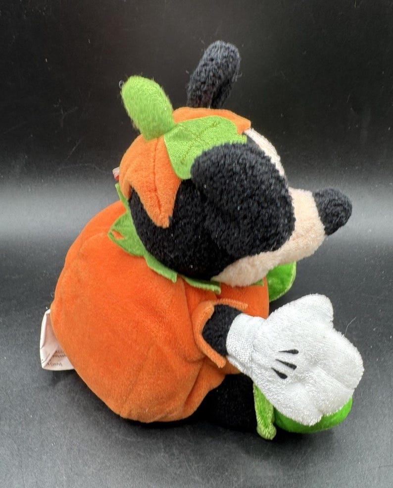 Figura de peluche de Mickey Mouse, Jack O'Lantern, calabaza de Halloween, DS1 de Disney Store imagen 8