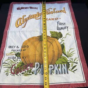 Vintage Thanksgiving Pumpkin Tea Towels 55% Cotton 45 percent Linen Made in Italy image 4
