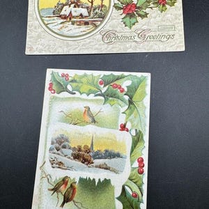 Victoriaanse kerstkaarten uit de jaren 1900 GEWELDIGE kleur! Duitsland