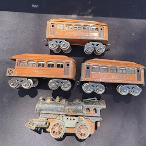 Seltene 1920 Lionel Prewar O Gauge Waggons & American Flyer Lokomotive Set