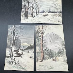 3 Viktorianische Weihnachtspostkarten aus dem 1900er Jahrhundert FANTASTISCHE Farbe! Deutschland P.T.L