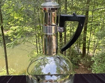 Vtg Inland Mid Century 1950s Coffee Decanter Glass Karaffe Beaker Style Rare!