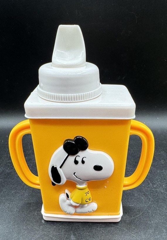 Vintage Danara Snoopy Joe Cool Juice Box Holder Sippy Cup Toddler