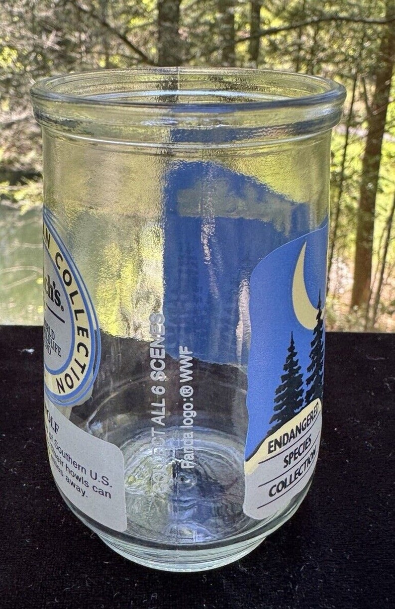 Rare série 4 de Welch's Jelly Jar en verre Espèces en voie de disparition Loup roux Sympa image 2