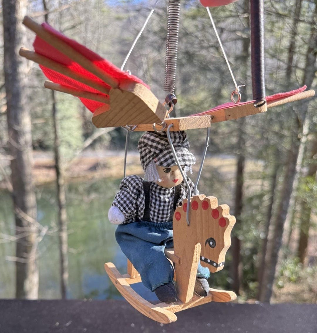 Wupper Airlines? Flying Boy on Rocking Horse Jumpkins Wood Germany ...