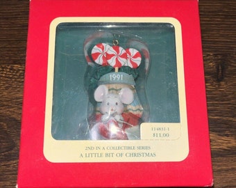 Brand New! Carlton Cards Heirloom Ornament 1991 A Little Bit Of Christmas NEW MINT Hallmark -NL