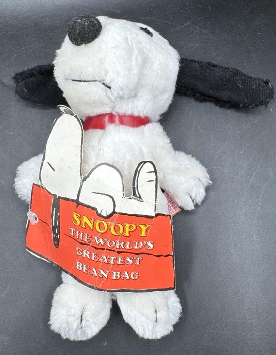Vintage 1958 Butterfly Originals SNOOPY BEAN BAG With Tag!
